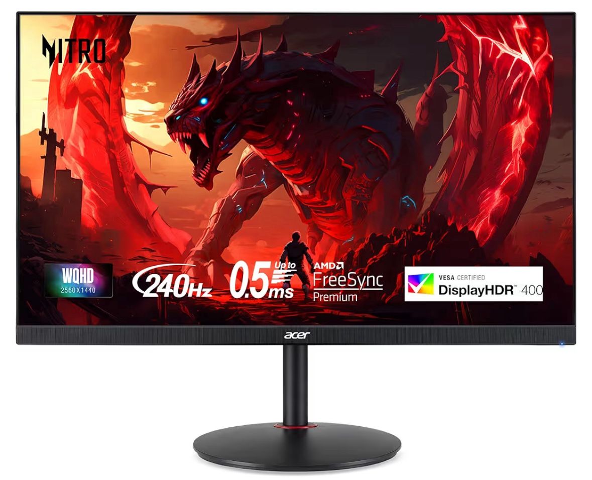 Acer 27" WQHD 240Hz 0.5ms AMD FreeSync Premium IPS Gaming Monitor (XV272U)
