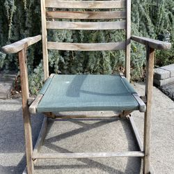ANTIQUE  ROCKER   W/CANVAS  SEAT