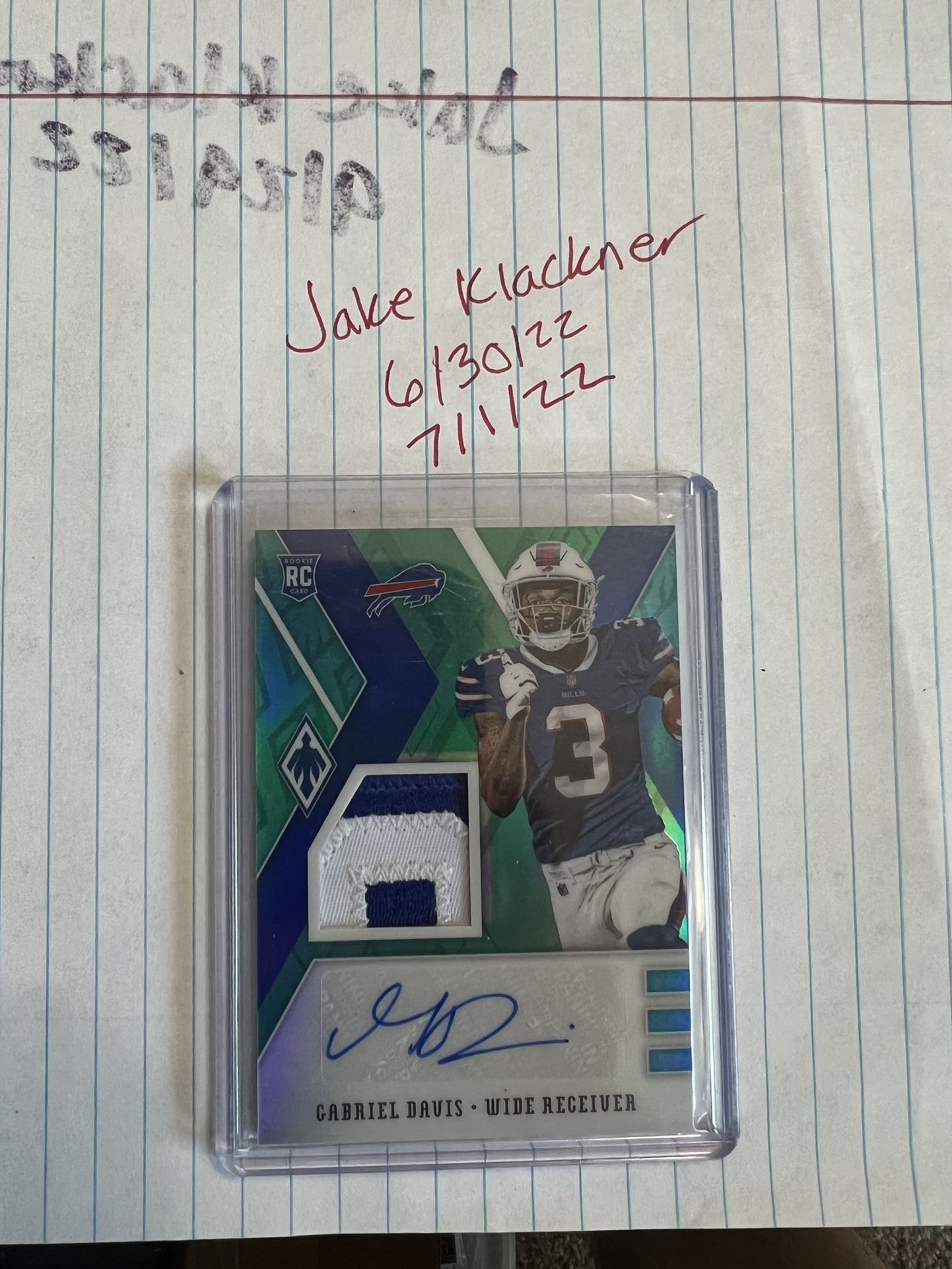 Gabrielle Davis Phoenix Green Rookie auto /25