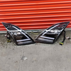 Fit 2018-2024 Volvo VN VNL 300-860 Sequential 3D LED Lightbar Black Clear Headlight