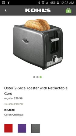  2 Slice Toaster With Retractable Cord