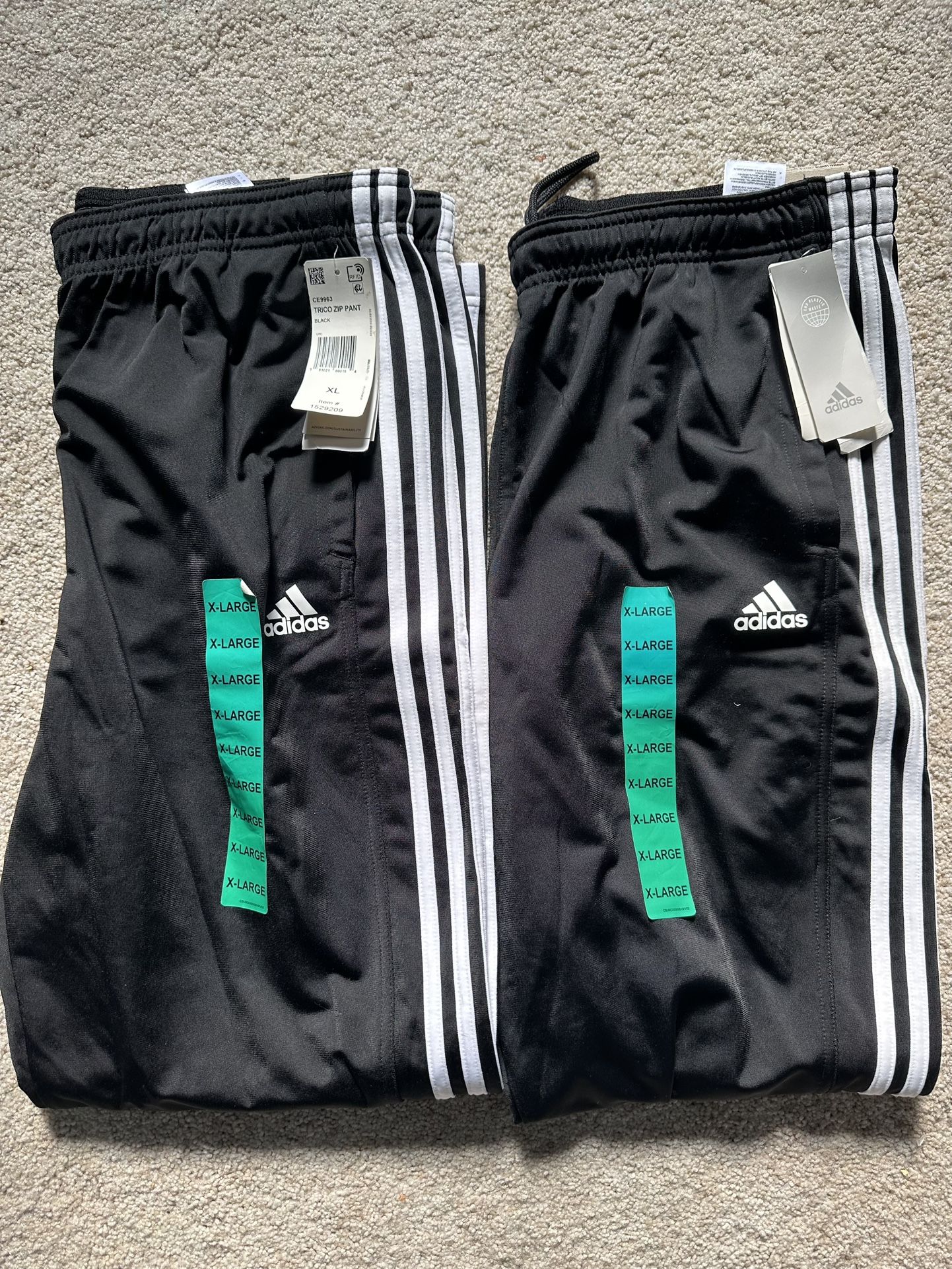 NEW and Used Adidas Track Pants Tricot Joggers Sweatpants Men’s XL. NEW with Tags