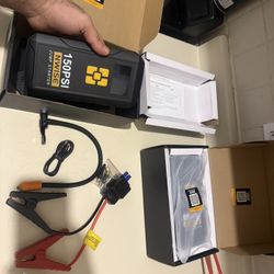 6000 AMP Portable Car Jump Starter with Air Compressor, 150PSI Jump Box Battery Pack with Digital Tire Inflator,12V Booster Pack with Large LCD Displa