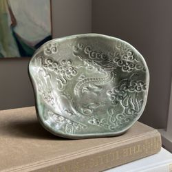 Handcrafted Pedestal Dragon Trinket Dish ( firm on price ) 