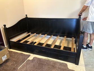 Black wooden daybed frame