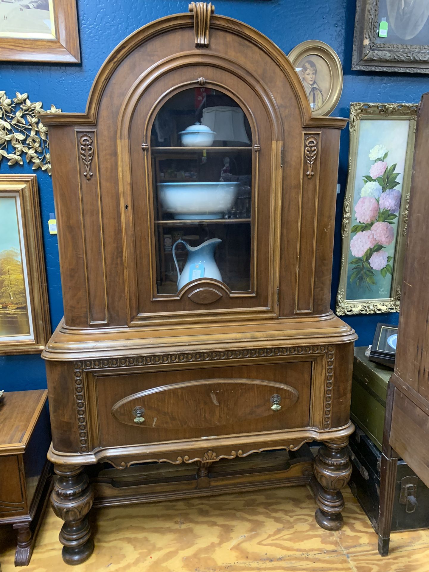 Antique Burrows China Cabinet