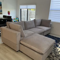 Gray Cloud Sectional With Storage (New In Box)