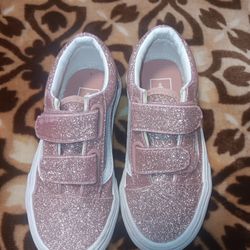 Girl Gliterry Vans Size 10.5c