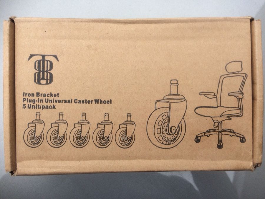 I3” office Chair ron Bracket plug in universal Caster Wheels Set