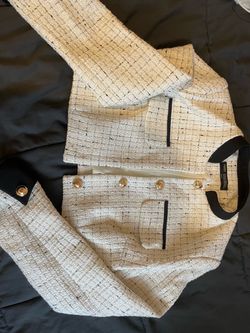 Cream Jacket with Gold Buttons