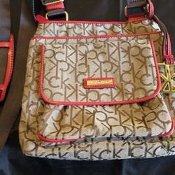 Calvin Klein Hand Bag Women Canvas Logo Signature Authentic