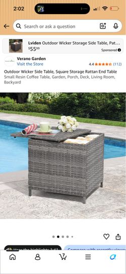 Outdoor wicker side table/ storage