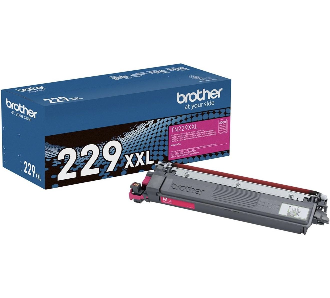 Brother Genuine TN229XXLM Magenta Super High Yield Printer Toner Cartridge - Print up to 4,000 Pages(1), Compatible with HL-L3295CDW, HL-L8245CDW, MFC