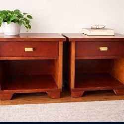Set of 2 Nightstands - Solid Wood - Modern Clean Look