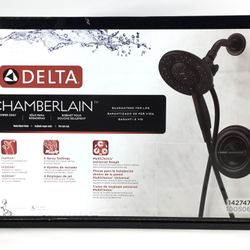 Delta Chamberlain Shower Head Black New W/ Open Box