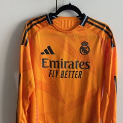 Real Madrid Orange Long Sleeve Jersey (Size M) 🟠⚫️