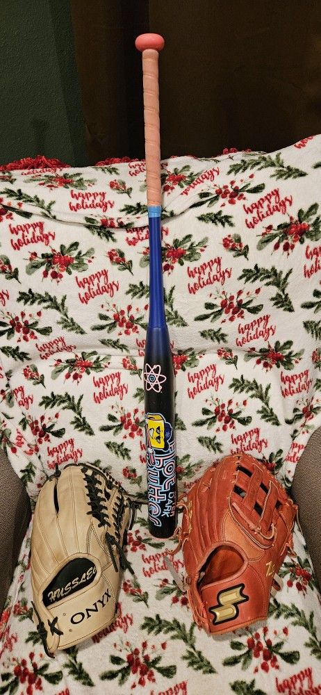 Usssa Softball Bat And Softball Gloves