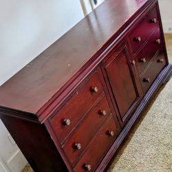 Whole Bedroom SET!! Ashley Versaille 6 Drawer Dresser w/ Mirror, Side Tables & Sleigh Bed Frame Set!