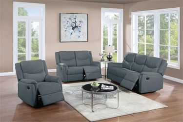 2 Piece Recliner Sofa & Recliner Loveseat-$650.00 (Recliner Chair-$215.00) – Dark Grey Color