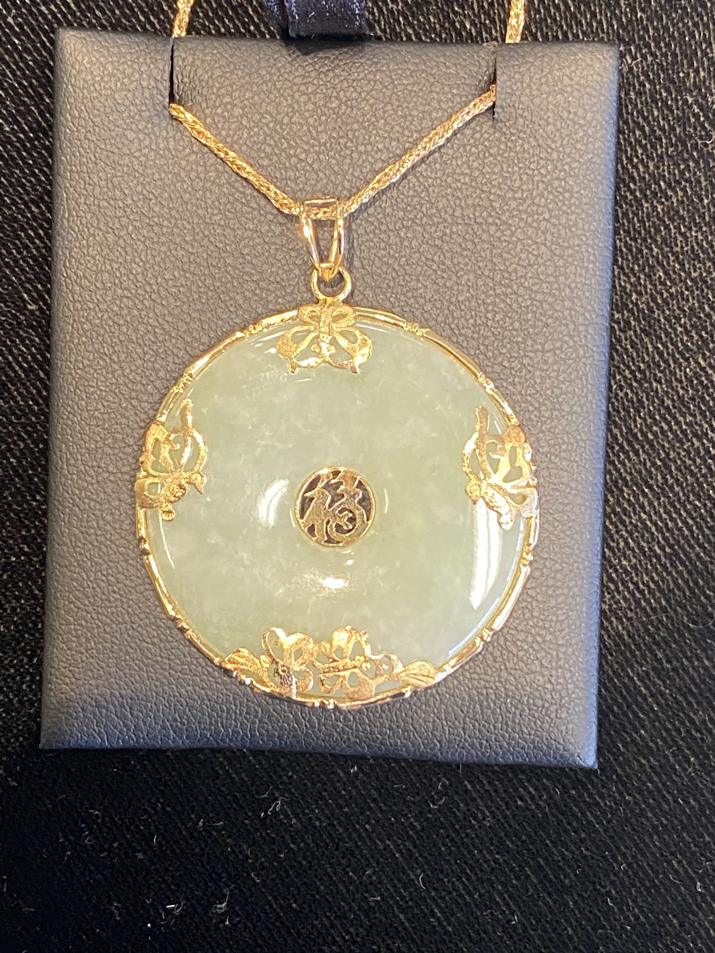 14kt Gold Chain With Jade pendant