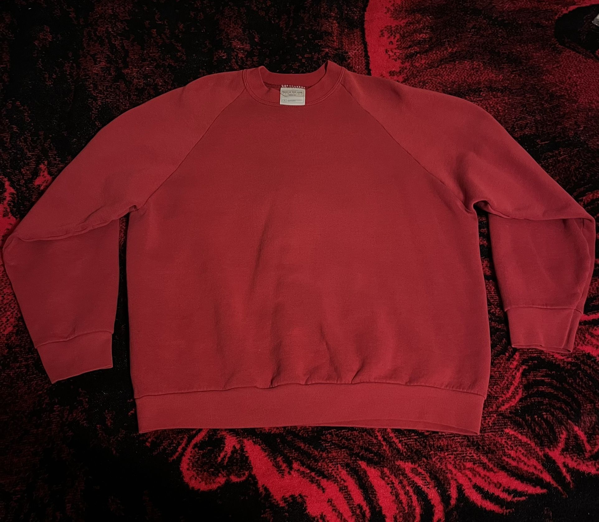 Vintage Fruit Of The Loom Red Sweatshirt Size XL Made In Mexico