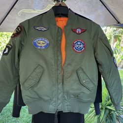 Alpha Industries Youth MA-1 Bomber Jacket with Patches.