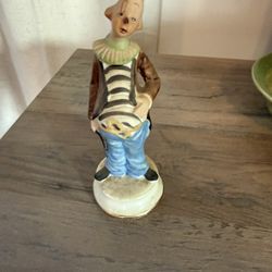 Vintage Handpainted Porcelain Hobo Clown Figurine
