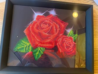 Framed Diamond Painting Red Rose Art