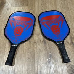 Pair Of Onix Stryker Pickleball Paddle Red Blue Black Grip Lot Of 2 Made In USA
