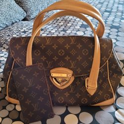 Authentic Louis Vuitton Monogram Canvas Beverly GM Bag & Wallet