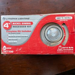 Bathroom Lighting 4" Recessed Nickel Kit