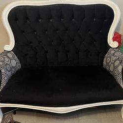 Vintage Upholstered Bench, Chair+ Ottoman Set