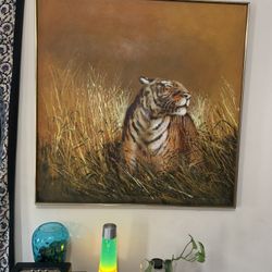 Beautiful Lion Painting In Perfect Condition 