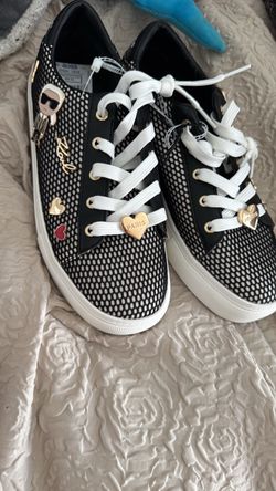 Black Karl Sneakers with Gold Charms