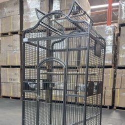 Large Open Play Top Parrot Bird Home Cage On Wheels 