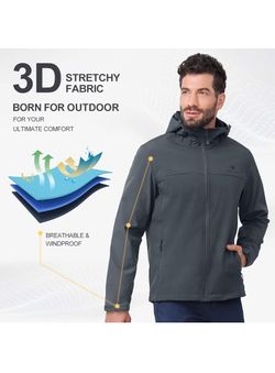 Mens Softshell Jacket Fleece Lined Waterproof