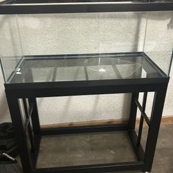 40 Gallon Breeder Tank w Stand, Light, Water Filter, And Free Miscellaneous 