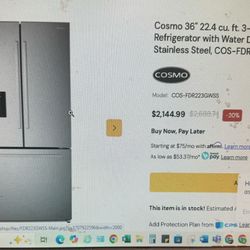 Cosmo 36 22.4 3 Door Fridge
