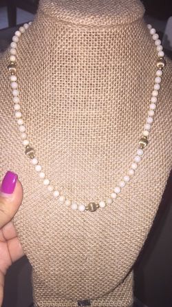 Genuine Pearls with 14k Gold Plated collar $35