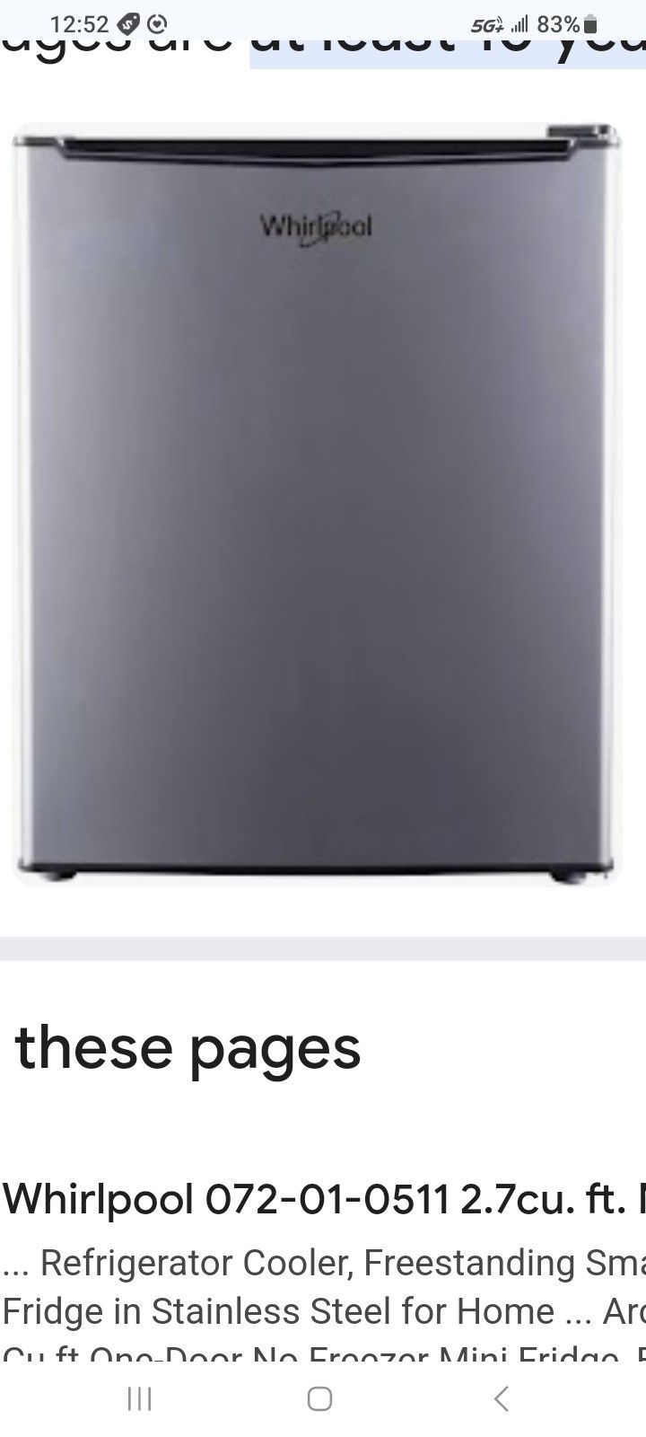 Whirlpool Mini Fridge