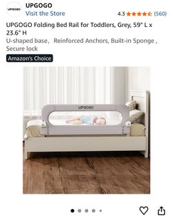 UPGOGO Folding Toddler Bed Rail, Grey