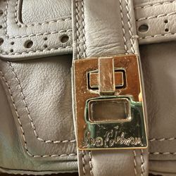 Sam Edelman Taupe Leather Satchel – Gold Hardware