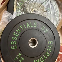 BRAND NEW 50 LBS Olympic Bumper Plate Weight Plate 2 X25 lbs Pair Black 25 lbs Pair Black