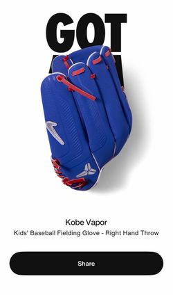 Nike Vapor Kobe Bryant Kids Baseball Fielding Glove 11.5 Inch Right Hand Throw