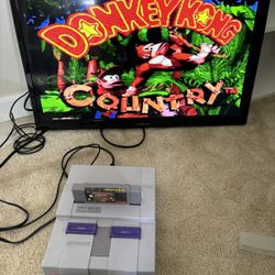 Super Nintendo With Donkey Kong 