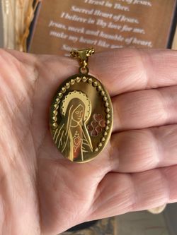 ✨💥STAINLESS STEEL VIRGIN MARY NECKLACE DOUBLE THICK MEDAL
