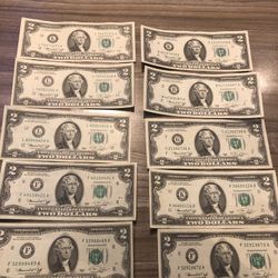 Good condition Special 1976 $2 Bills Qty(10)