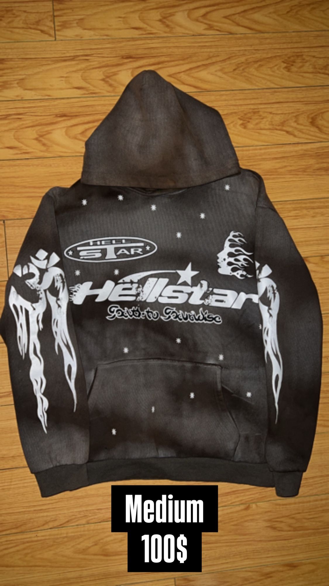 Grey HellStar Hoodie Size Medium