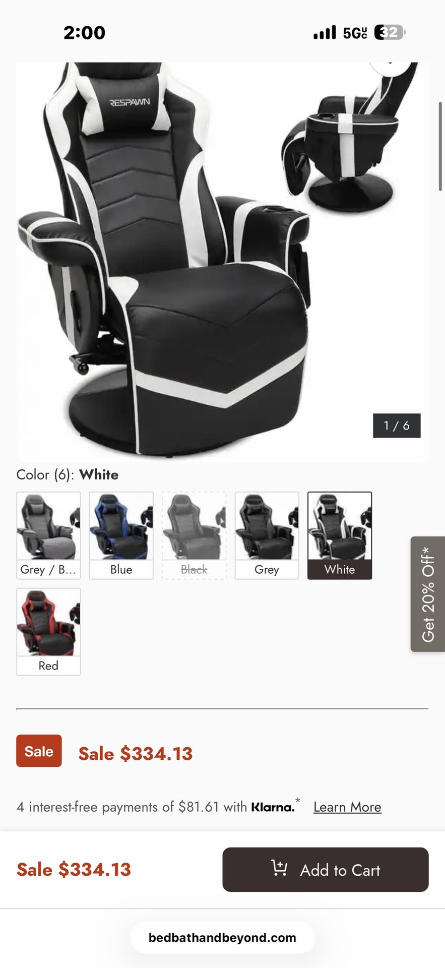Brand New Respawn Gaming Recliner Chair – Sealed