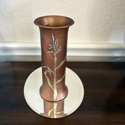 Antique Heinz Sterling On Bronze Vase